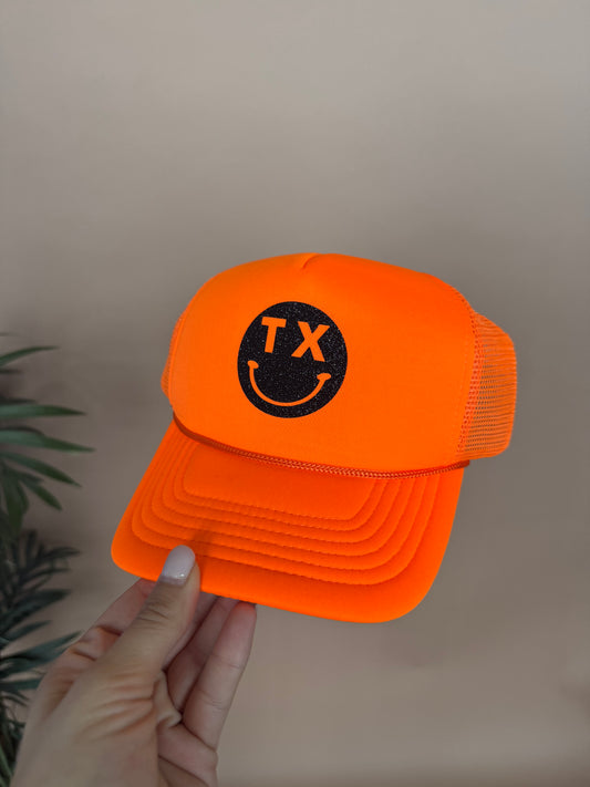 Neon Orange TX Trucker Hat