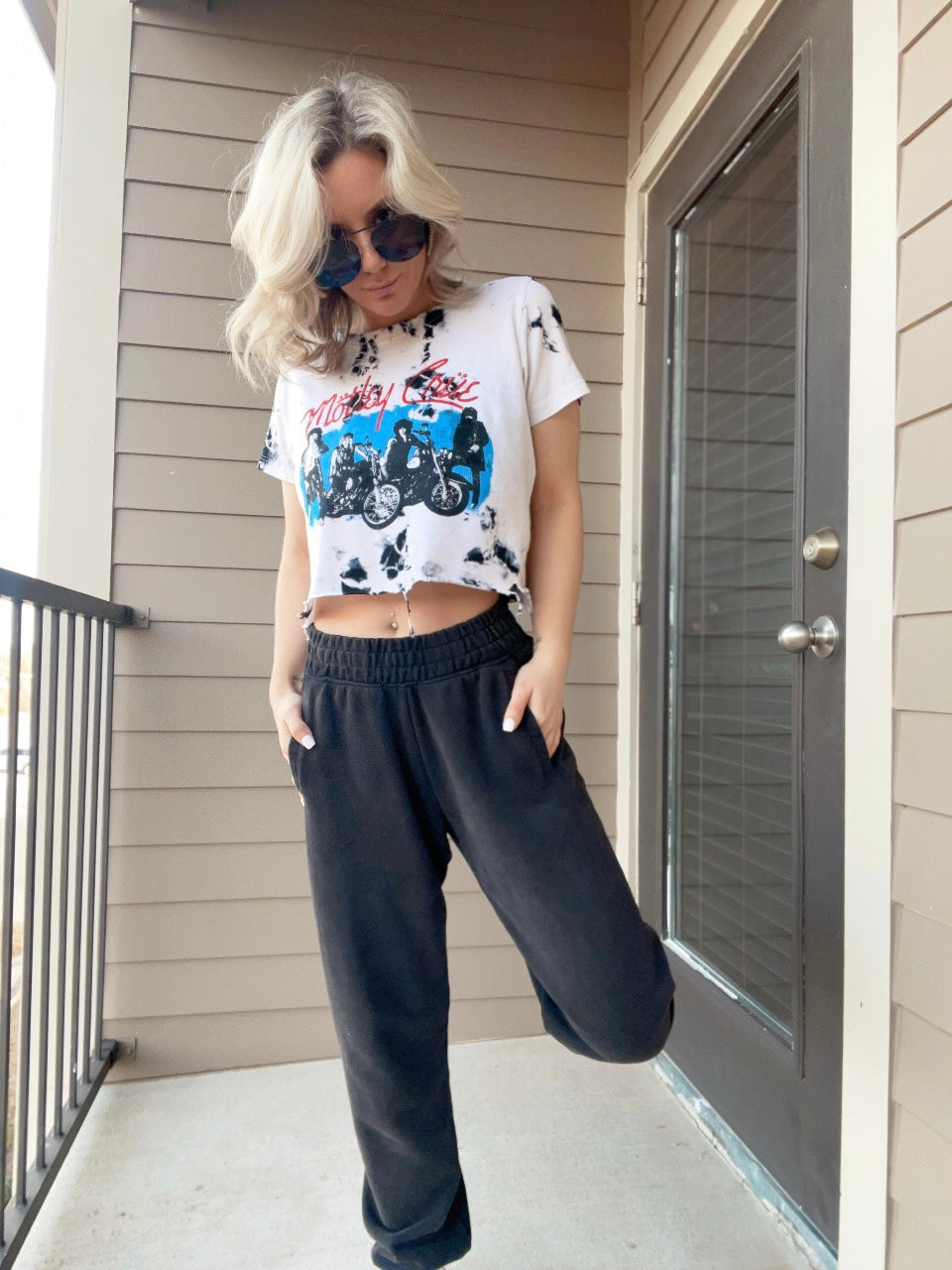 Motley Crue Distressed Cropped Tee