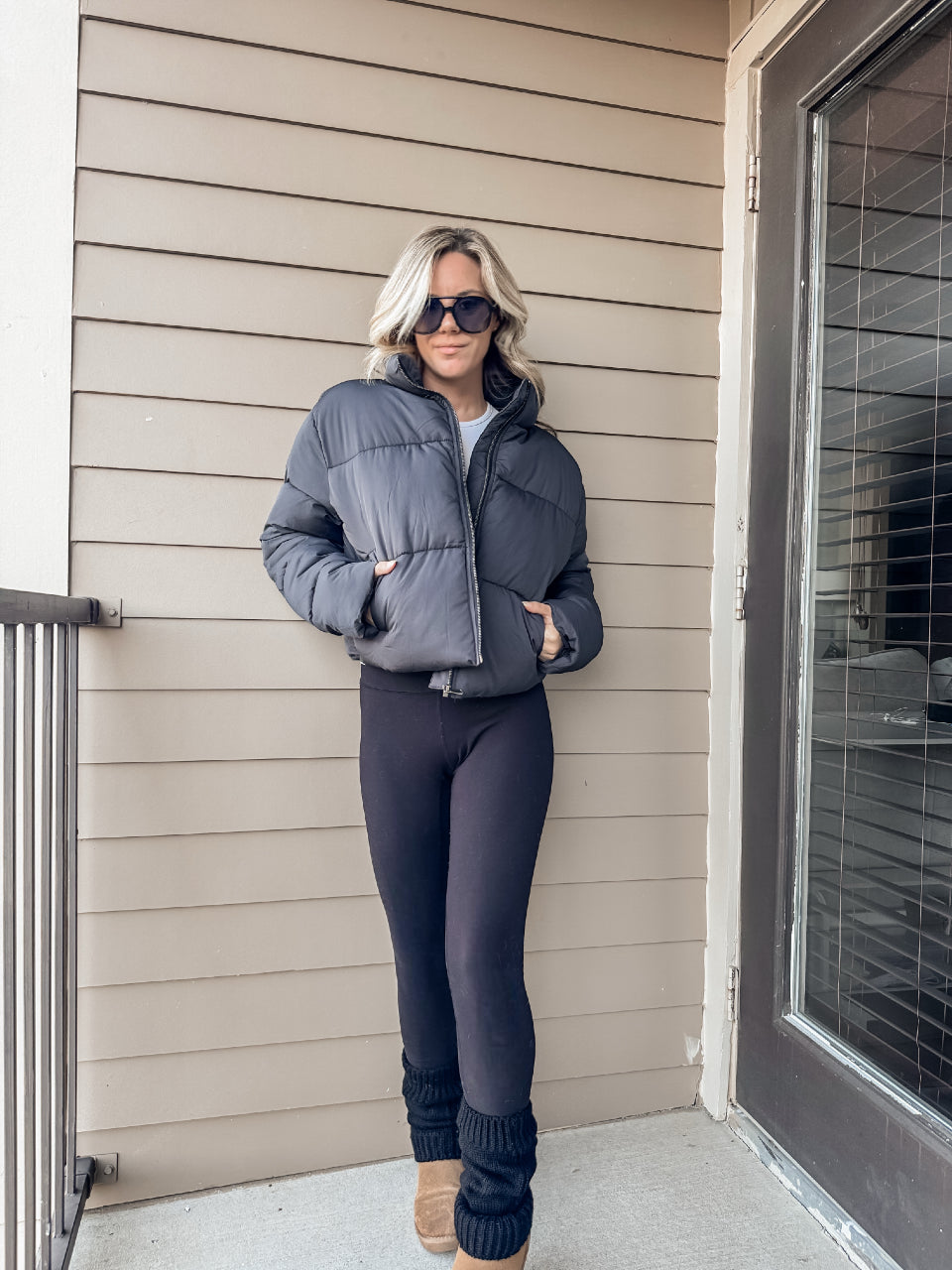 Quilted Back Drawstring Puffer Jacket