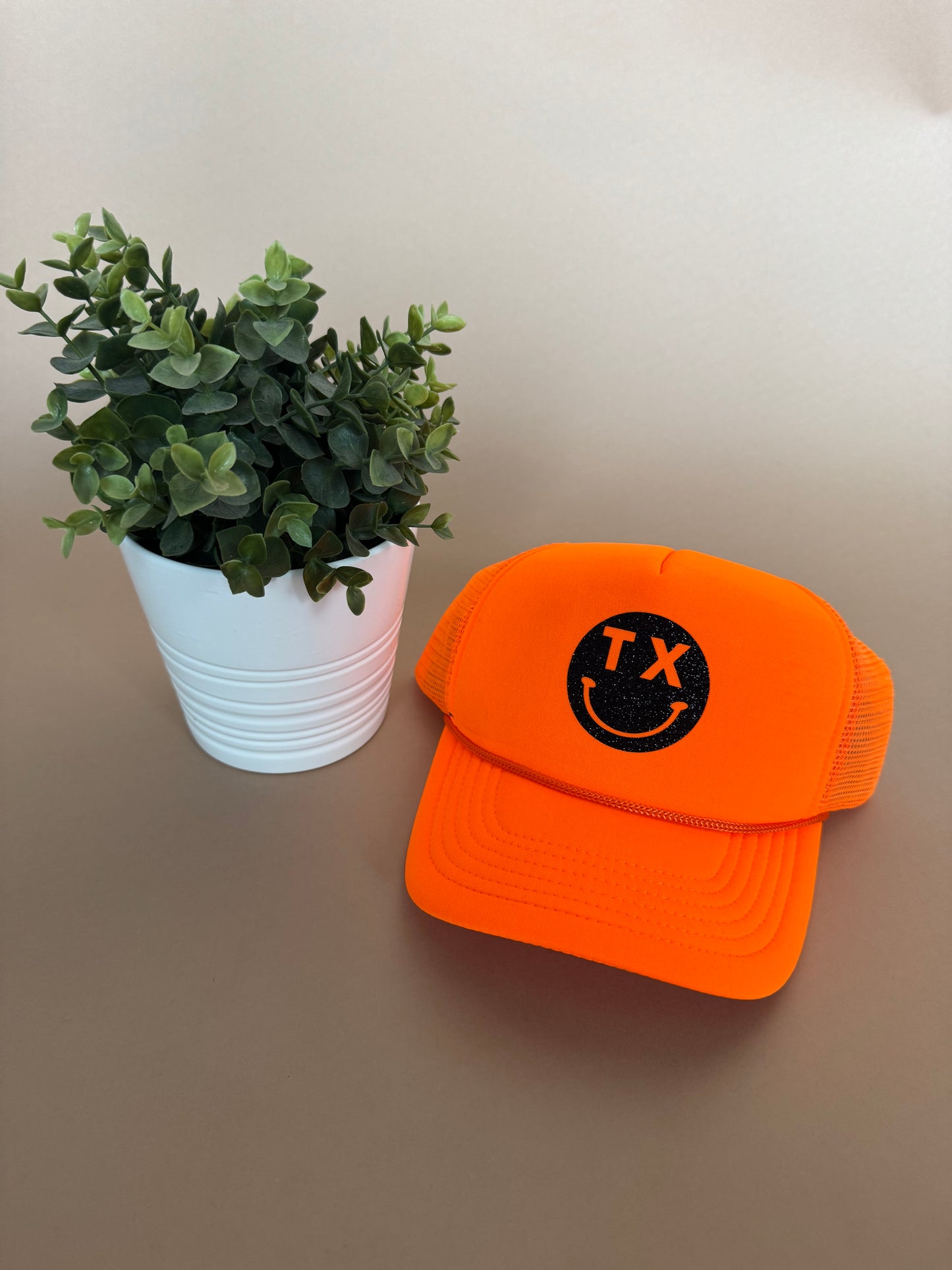 Neon Orange TX Trucker Hat
