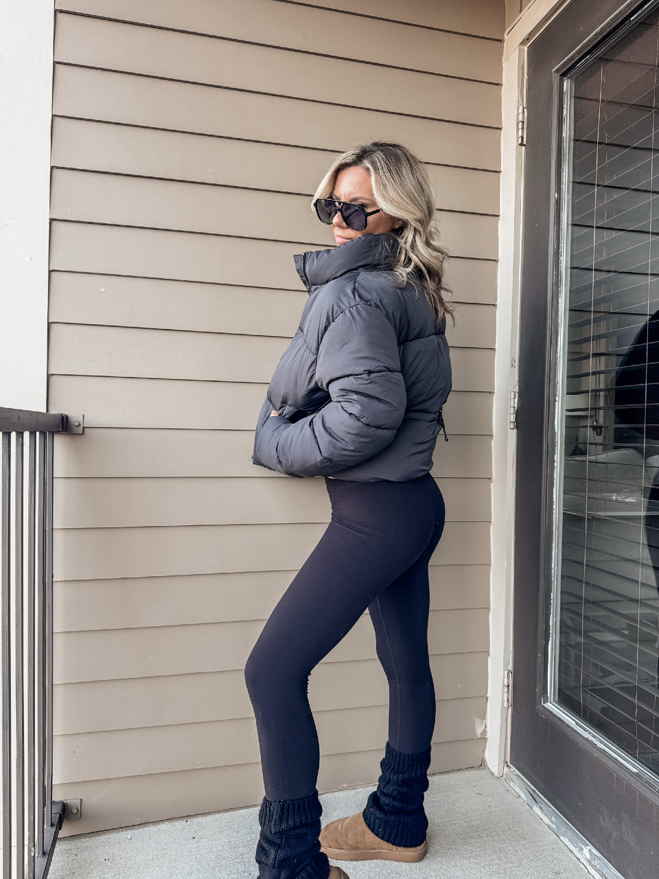 Quilted Back Drawstring Puffer Jacket