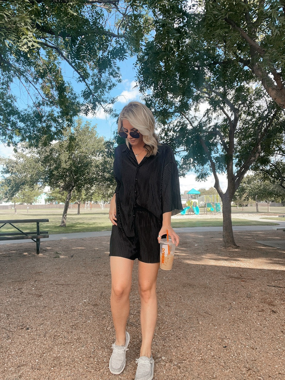 Black Satin Lounge Set