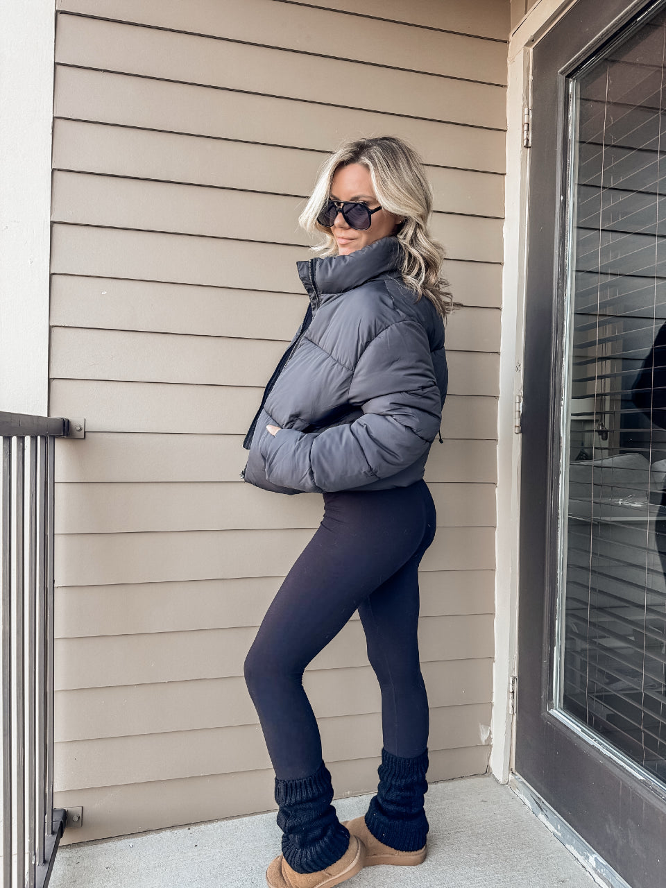 Quilted Back Drawstring Puffer Jacket