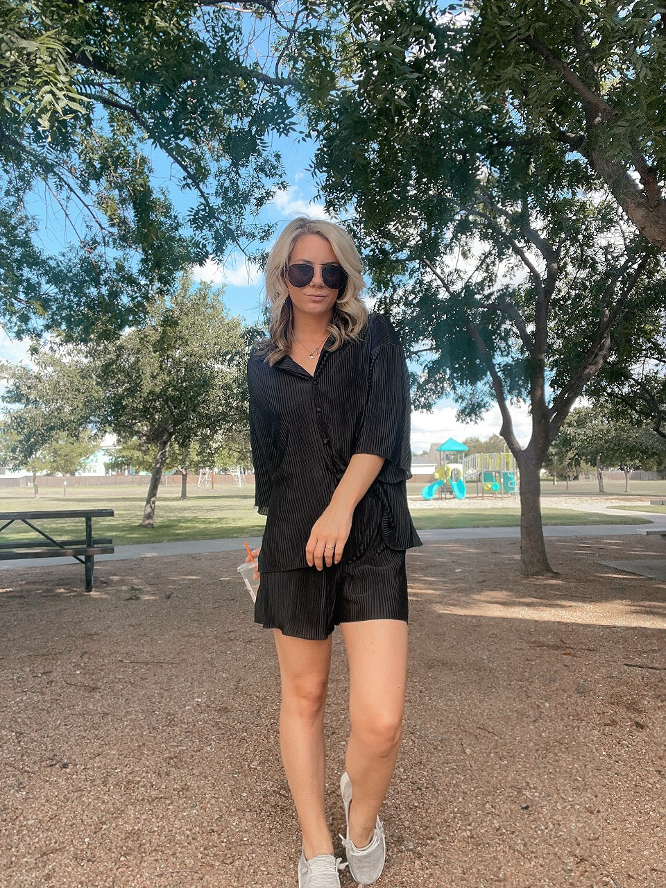 Black Satin Lounge Set