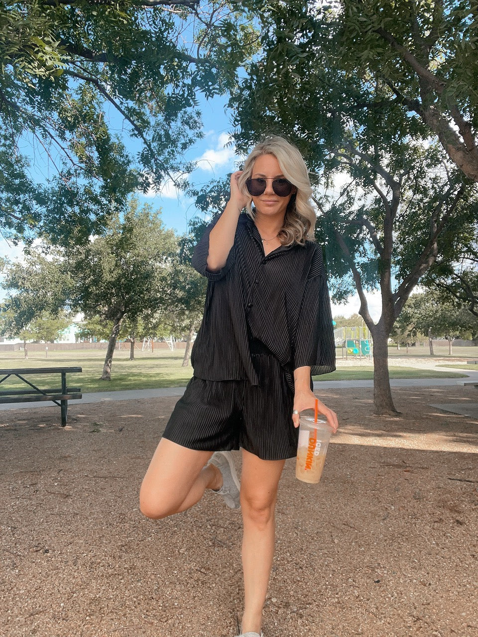 Black Satin Lounge Set