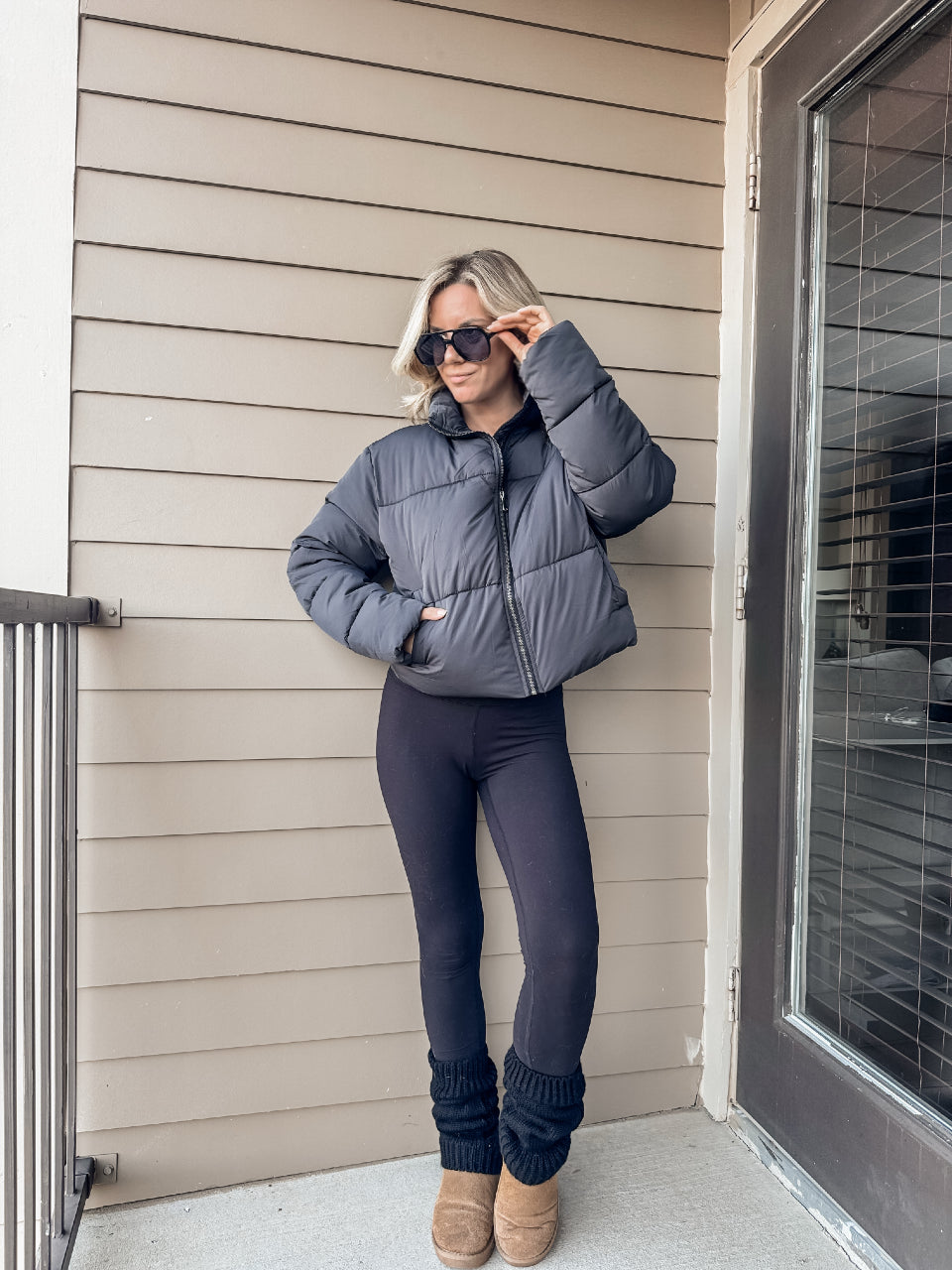 Quilted Back Drawstring Puffer Jacket