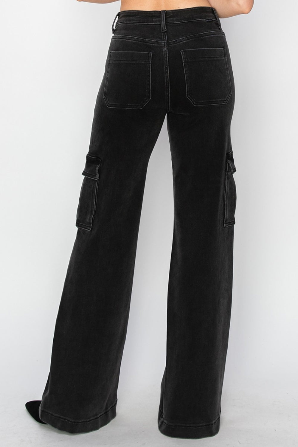 Running Late High Rise Wide Leg Cargo Jeans
