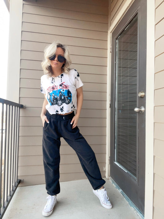 Motley Crue Distressed Cropped Tee